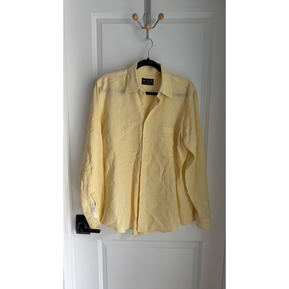 MINE 100% Linen Yellow Shirt Made in India